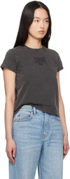 alexanderwang.t Black Distressed Logo Shrunken T-shirt