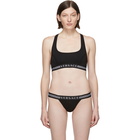 Versace Underwear Black Logo Band Bra