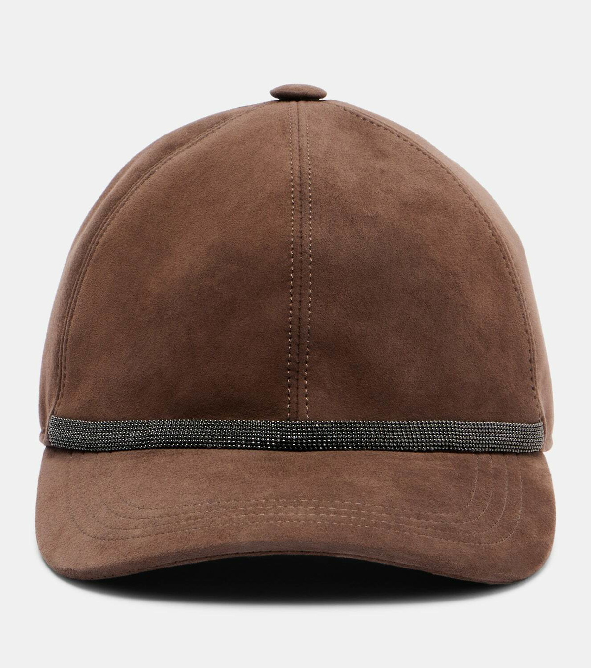 Brunello Cucinelli Monili suede baseball cap
