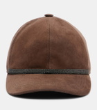 Brunello Cucinelli Monili suede baseball cap