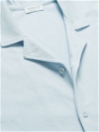 SUNSPEL - Camp-Collar Cotton-Mesh Shirt - Blue
