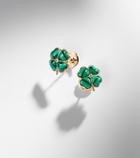 Yvonne Léon Puces Dôme Trèfle 9kt gold earrings with malachite and diamonds