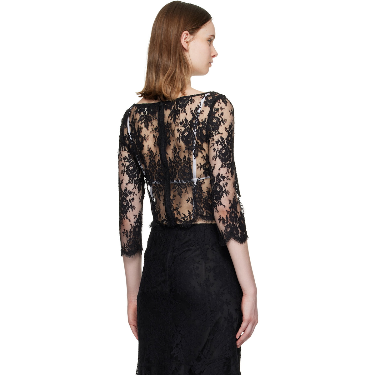 SHUSHU/TONG Black Cut-Out Neckline Top