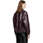 Courrèges Burgundy Vinyl Bomber Jacket