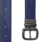 Bottega Veneta - 3.5cm Blue and Black Reversible Intrecciato Leather Belt - Men - Blue