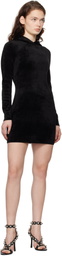 alexanderwang.t Black Logo-Embossed Hoodie Minidress
