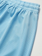 Throwing Fits - Straight-Leg Logo-Print Mesh Shorts - Blue