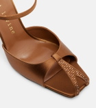Herbert Levine Hidden Gem embellished satin mules