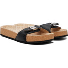 Balenciaga Black Scholl Edition Leather Flat Sandals