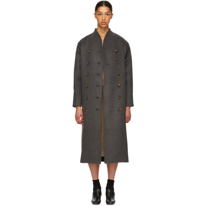 Toteme Grey Wool Bergerac Coat Toteme