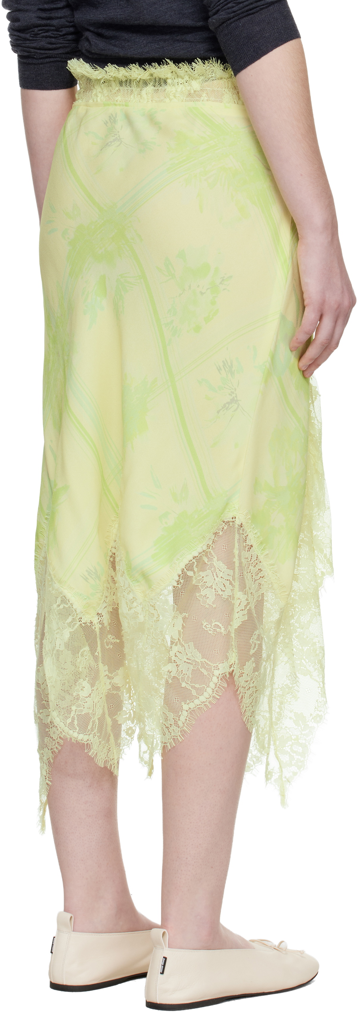 Collina Strada Yellow Waterlily Midi Skirt