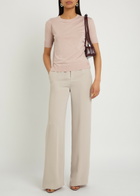 Herno Wide-leg Satin-crepe Trousers Cream