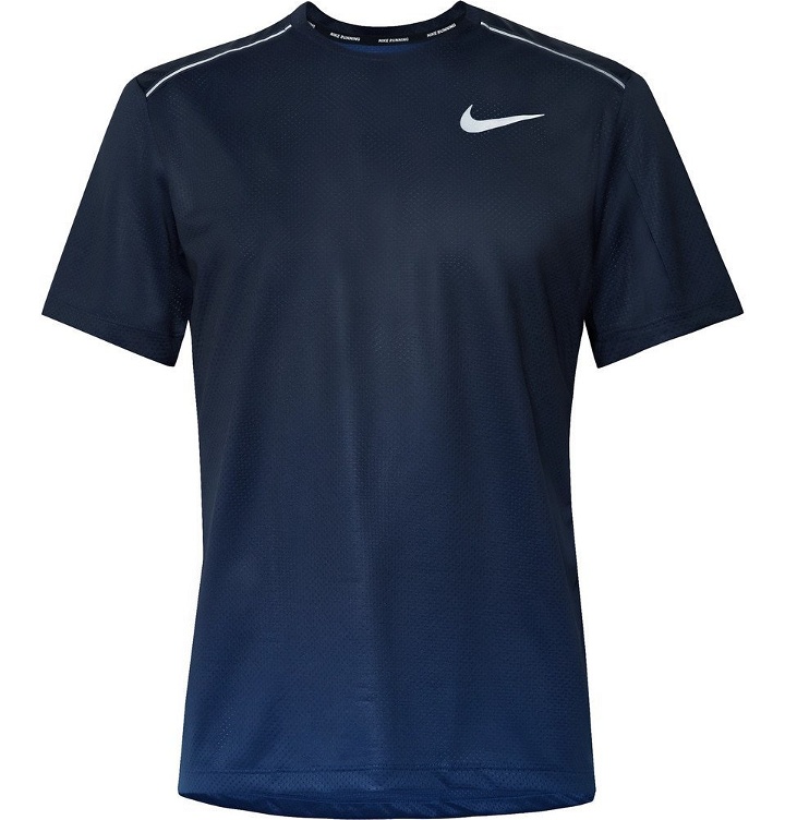 Photo: Nike Running - Miler Printed Dri-FIT Mesh T-Shirt - Blue