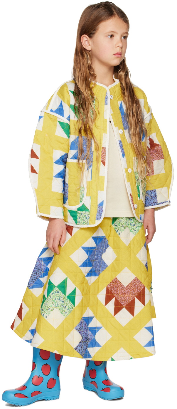 Maison Mangostan Kids Yellow Patchwork Jacket Maison Mangostan