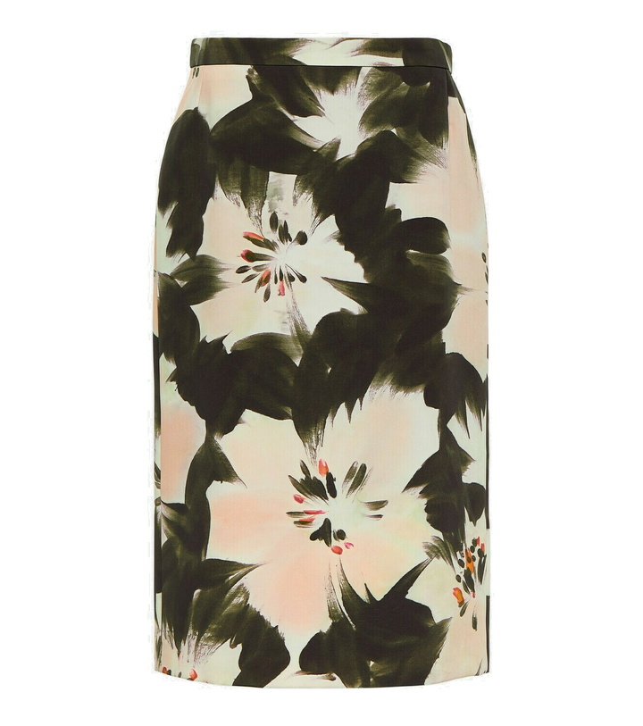 Photo: Dries Van Noten Floral jersey midi skirt