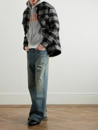 CELINE - Checked Wool-Blend Overshirt - Black