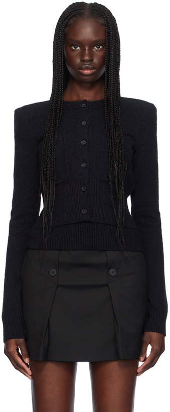 Photo: WARDROBE.NYC Black Padded Shoulder Cardigan