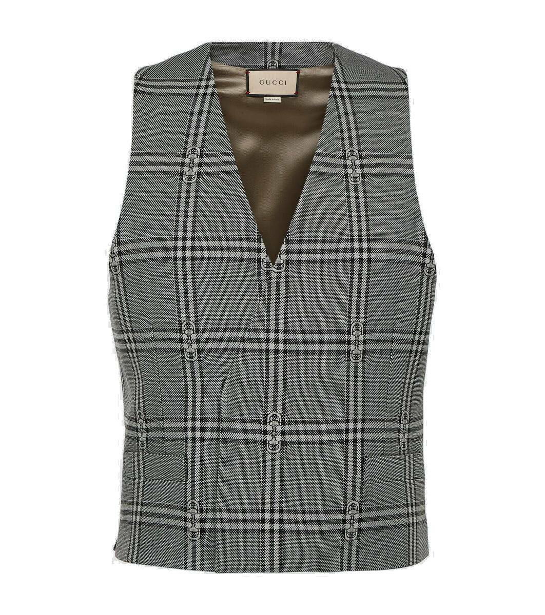 Photo: Gucci Checked wool vest
