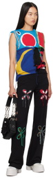 Charles Jeffrey LOVERBOY Multicolor Patch Cable Knit Vest