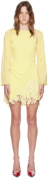 Acne Studios Yellow Lace Trim Minidress