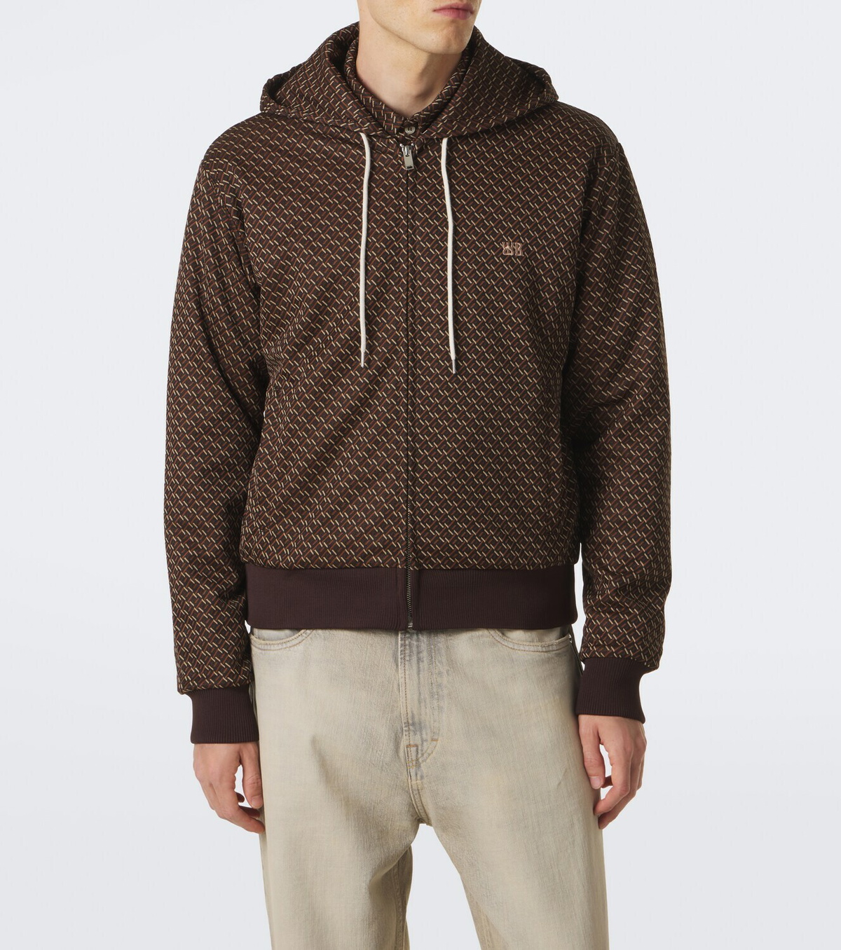 Wales Bonner Hooded jacquard track jacket