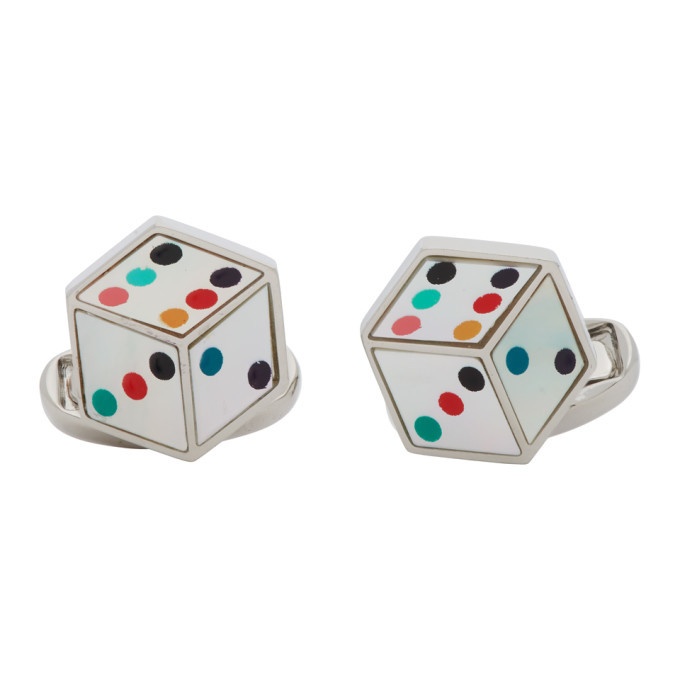 Photo: Paul Smith Silver and Multicolor Dice Cufflinks