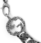 Gucci - Logo-Detailed Burnished Sterling Silver Bracelet - Silver