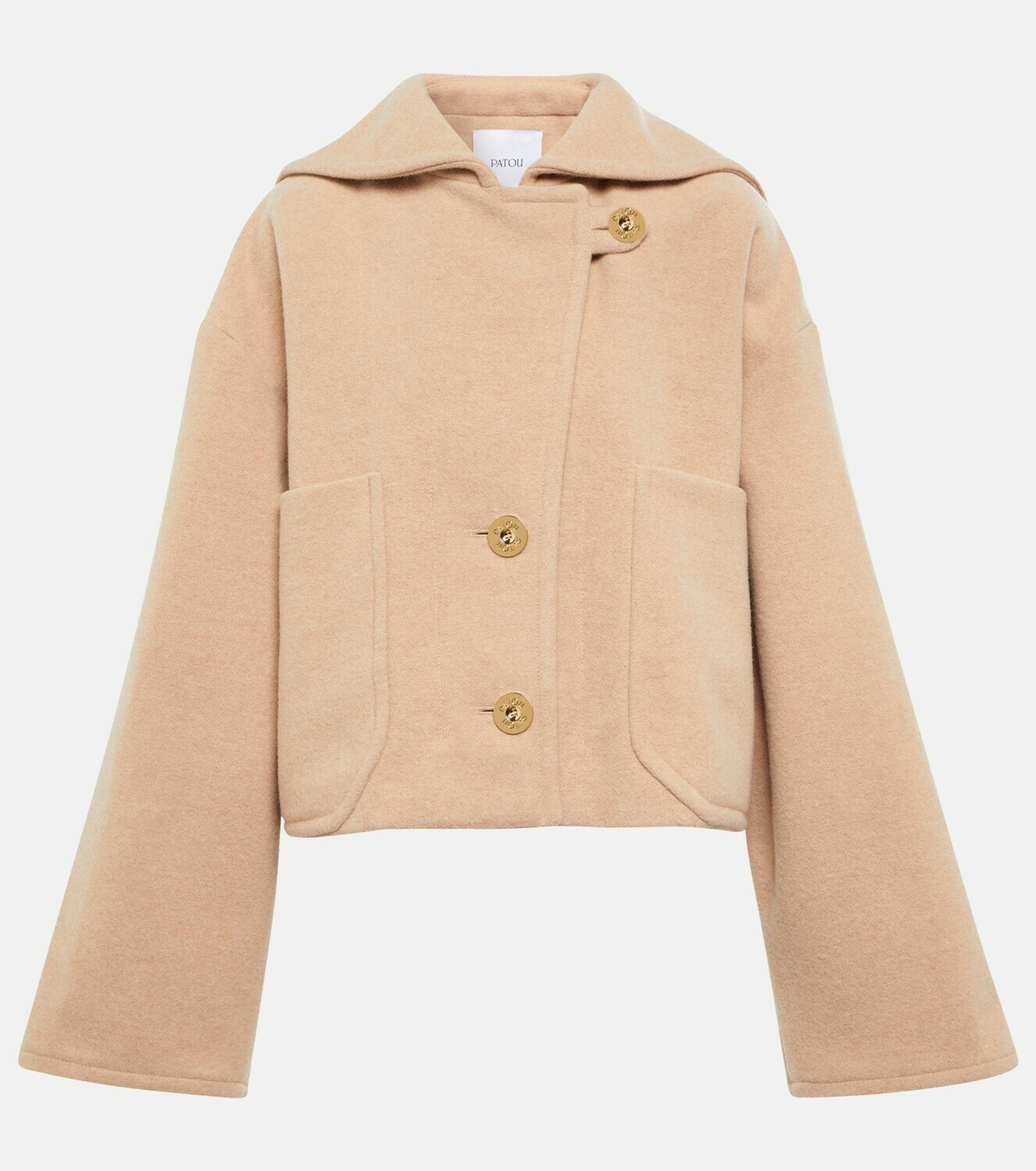Patou Cropped double-faced wool-blend coat Patou
