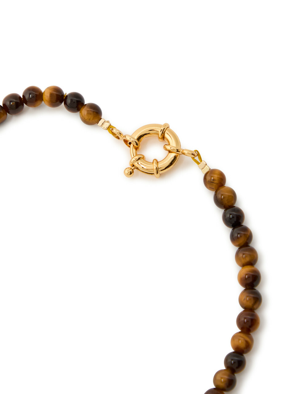 Timeless Pearly Beaded 24kt Gold-plated Necklace - Brown - One Size