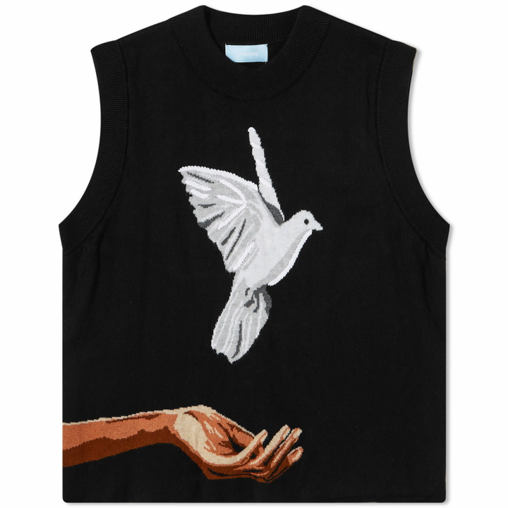 Photo: 3.Paradis Women's Intarsia Dove Knitted Vest in Black