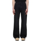 BALMAIN Black Monogram Loose Jeans