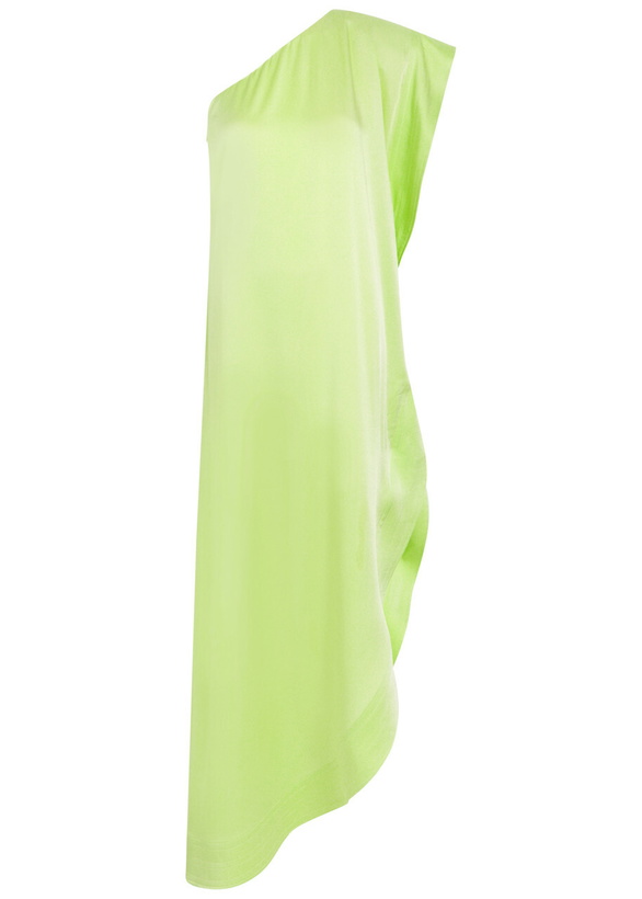 Photo: Stella Mccartney Envers One-shoulder Satin-crepe Maxi Dress Light Green