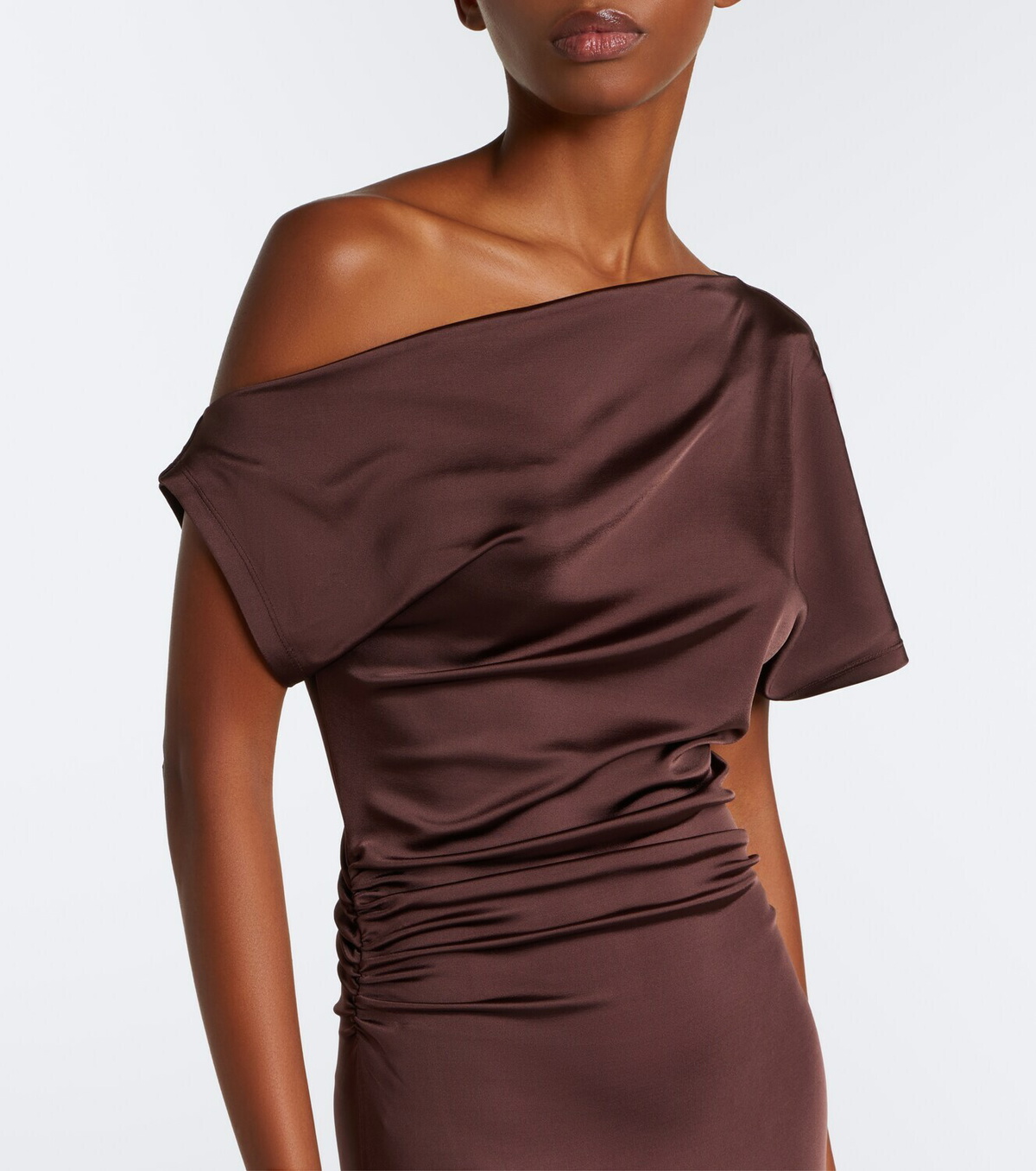 Tove Sora gathered satin midi dress