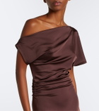 Tove Sora gathered satin midi dress
