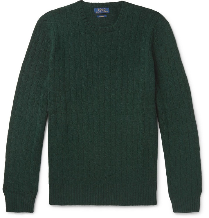 Photo: Polo Ralph Lauren - Cable-Knit Cashmere Sweater - Men - Dark green