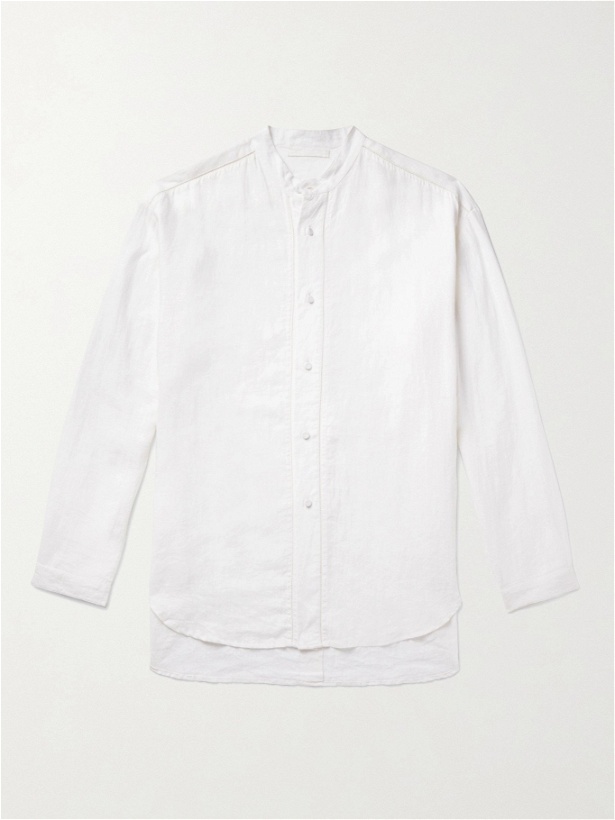 Photo: SMR Days - Camp-Collar Embroidered Striped Cotton Shirt - White