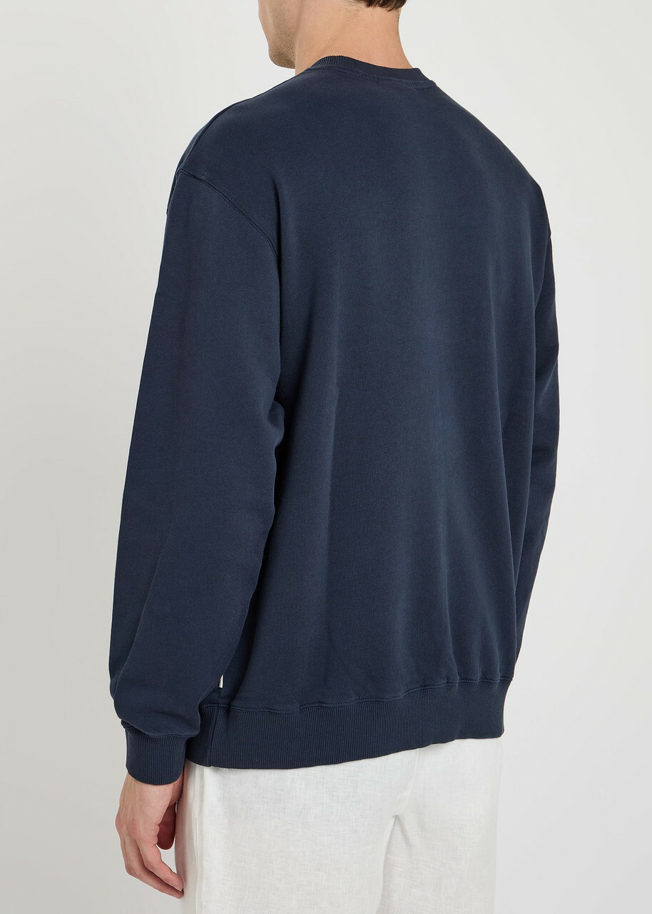 Forét Embroidered Cotton Sweatshirt Navy