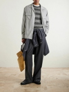 Officine Générale - Randy Striped Knitted Sweater - Gray