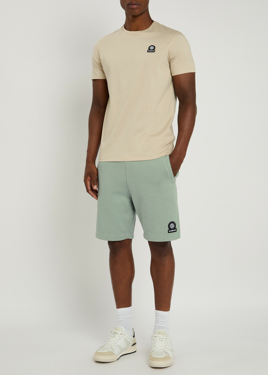 Sandbanks Badge Logo Cotton Shorts Sage