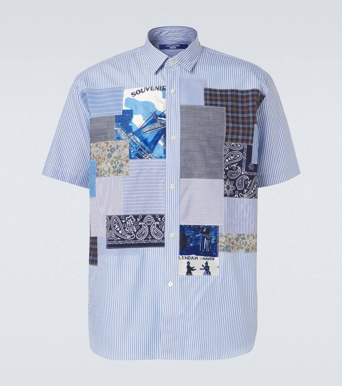 Junya Watanabe Patchwork striped cotton shirt