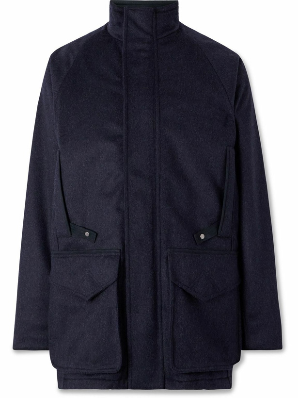 Photo: Purdey - Wool and Alpaca-Blend Field Coat - Blue