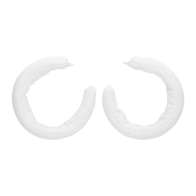 Photo: MM6 Maison Margiela White Padded Hoop Earrings