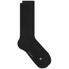 SOPHNET. Men's Loose Ribbed Socks in Black