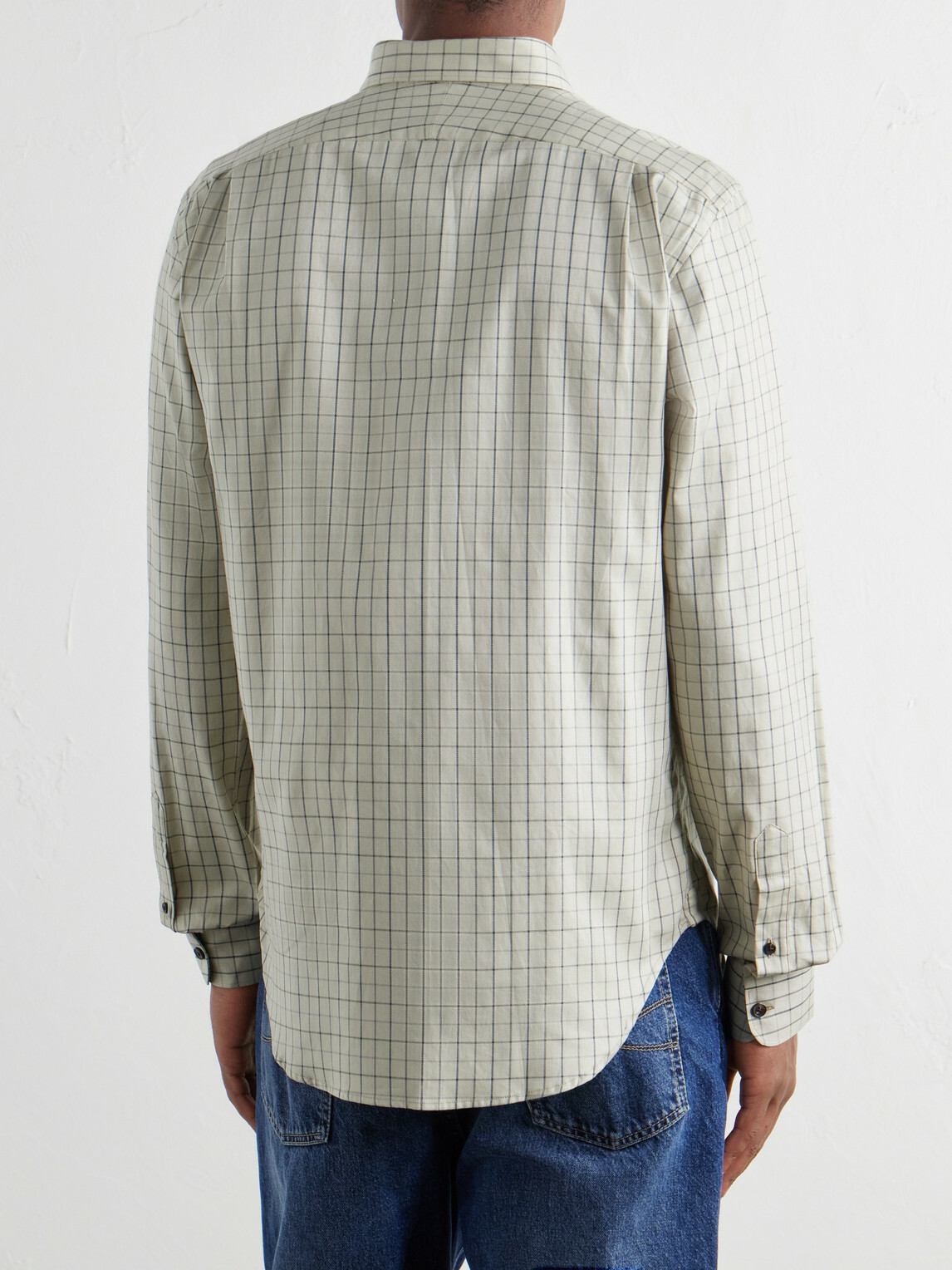 Purdey - Logo-Embroidered Checked Cotton-Twill Shirt - Green