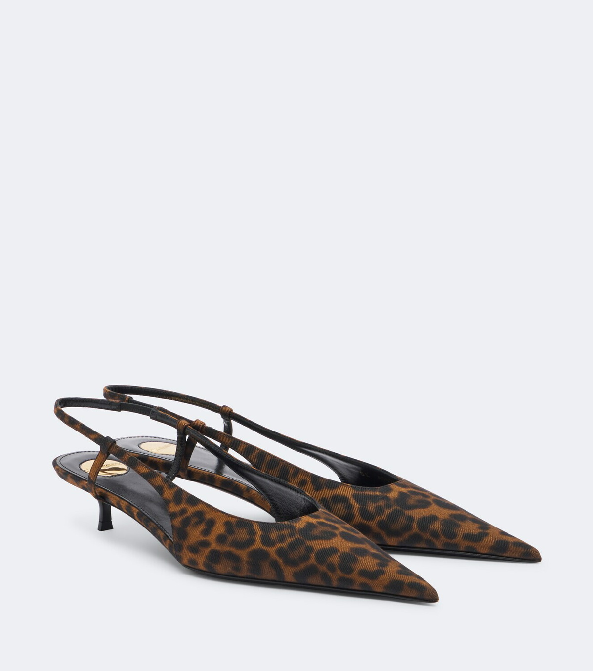 Saint Laurent Secret leopard-print slingback pumps