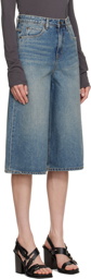 LOW CLASSIC Blue Washed Denim Shorts