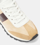 Hogan Leather-trimmed suede sneakers