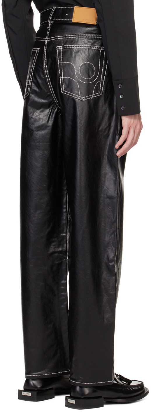 EYTYS Black Benz Faux-Leather Trousers