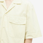 MHL by Margaret Howell Men's Short Sleeve Flat Pocket Shirt in Pale Yellow