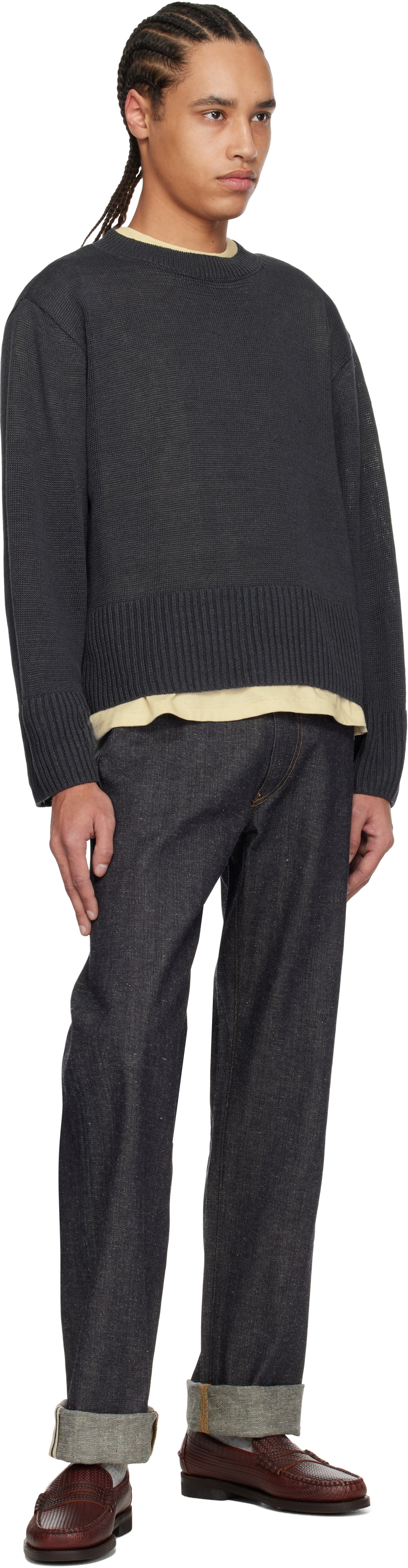 Taiga Takahashi Gray Lot. 525 Crewneck Sweater